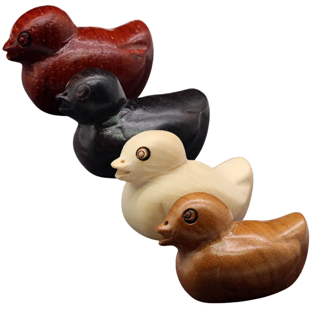 

4Pcs Wooden Statue Delicate Mini Animal Charms for DIY Craft Pot Micro Landscape Decoration Wood Hanging Ornament Supplies