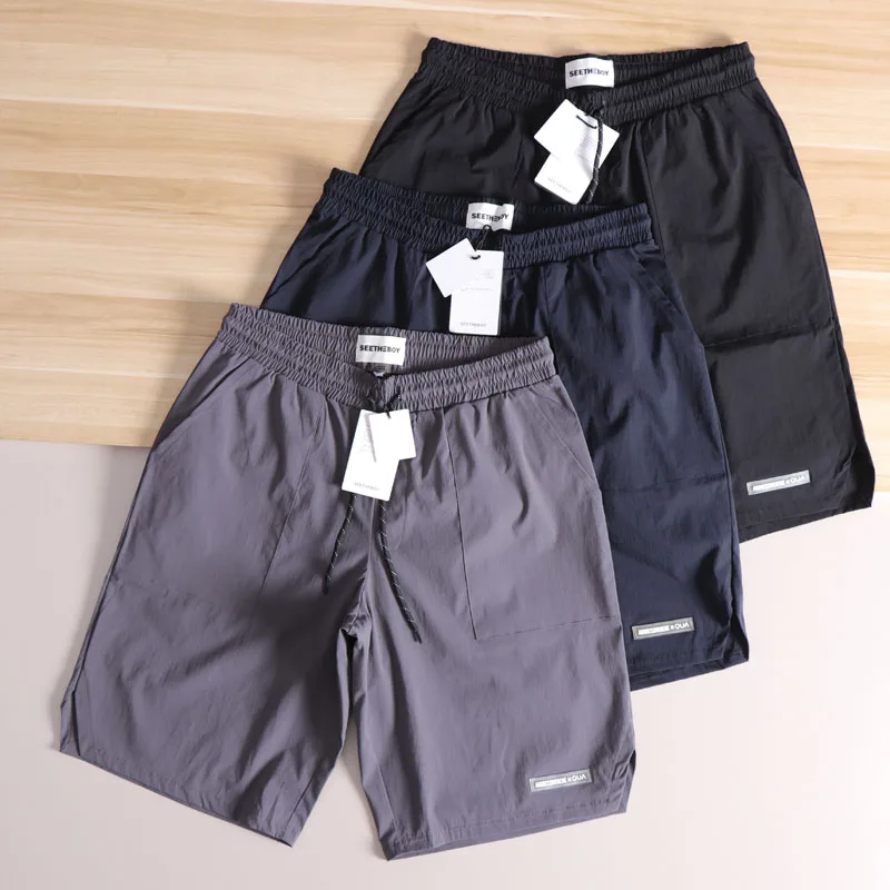 

Men's Summer Qui Dry Sweat Absorbent Elastic Waist Loose Fit Five Inch orts Faionable Urban Sle Straight Leg Pants