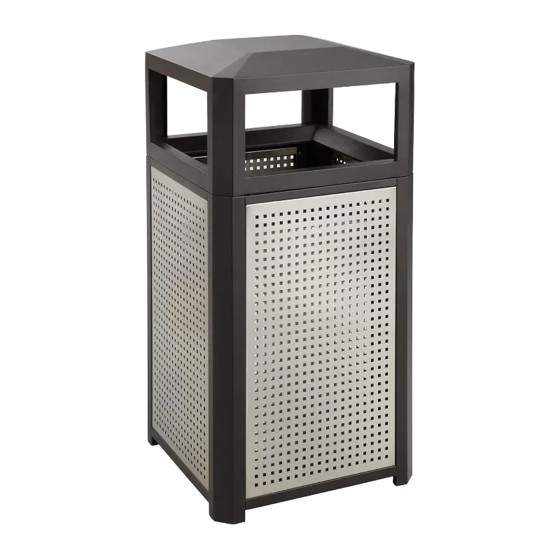 

Safco Evos Steel Garbage Can for Indoor and Outdoor Use, Trash Receptacle with Plastic Liner