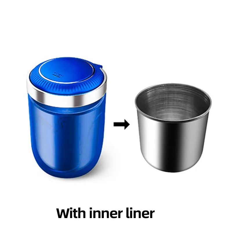 

Car Cigarette Ashtray Cup With Lid With LED Light Portable Detachable Vehicle Ashtray Holder Cigarette Ashtray Interior Parts