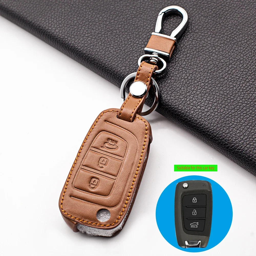 Carbon Fiber Car Flip Key Case Cover For Hyundai Elantra Solaris Tucson i30 i35 i40 KONA Genesis Santa Fe Azera Holder Shell