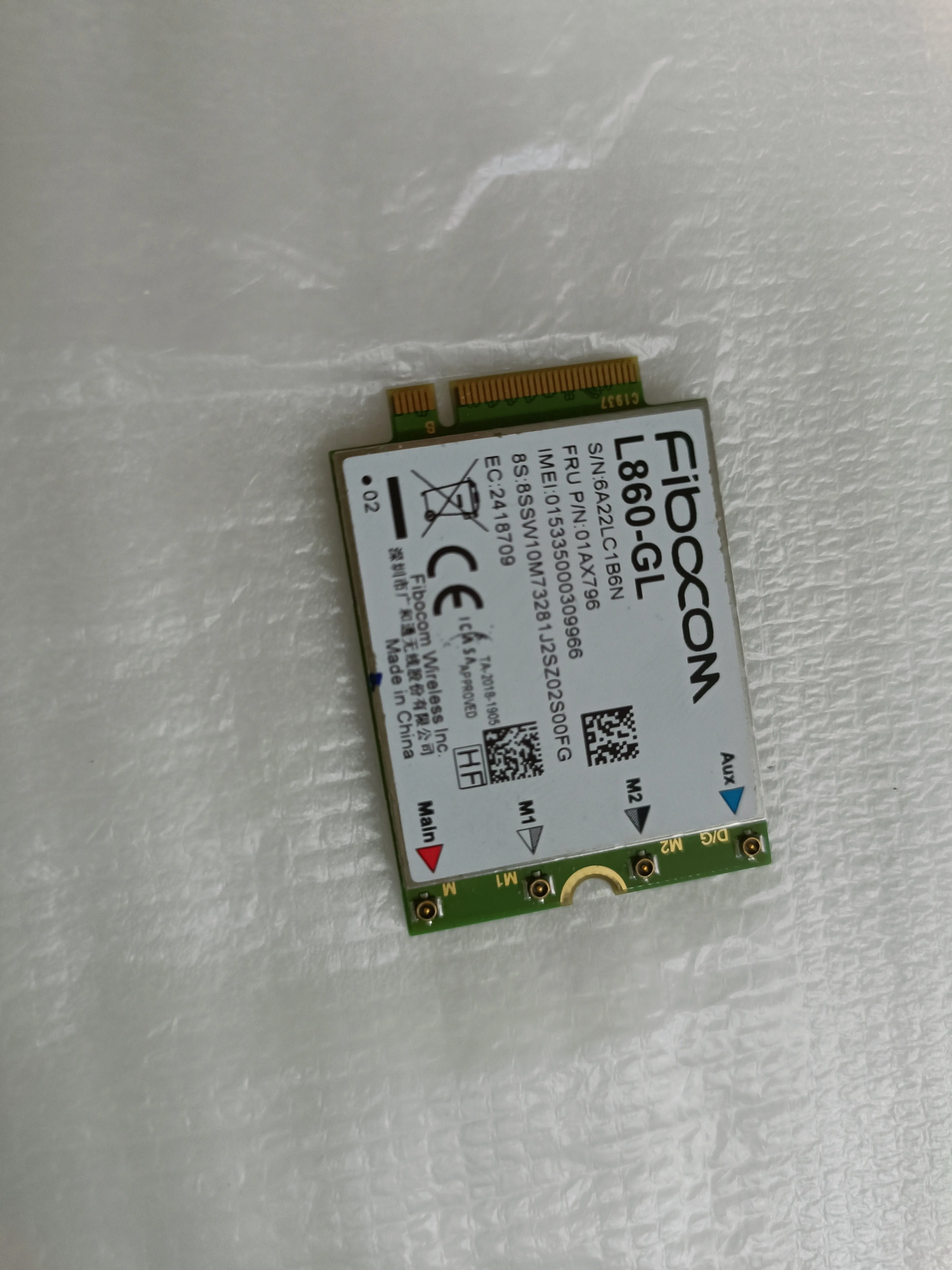 

Б/у карта WWAN L860-GL для Lenovo Thinkpad X1 7th 8th X1 Yoga 4th T490 T14 P14s T14s X13 P15s T15g 01AX796 4G модуль LTE