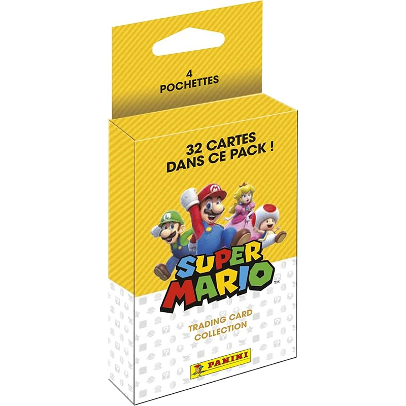 2025 Panini Super Mario ruilkaarten, blisterverpakking met 4 mouwen, 32 kaartencollectie