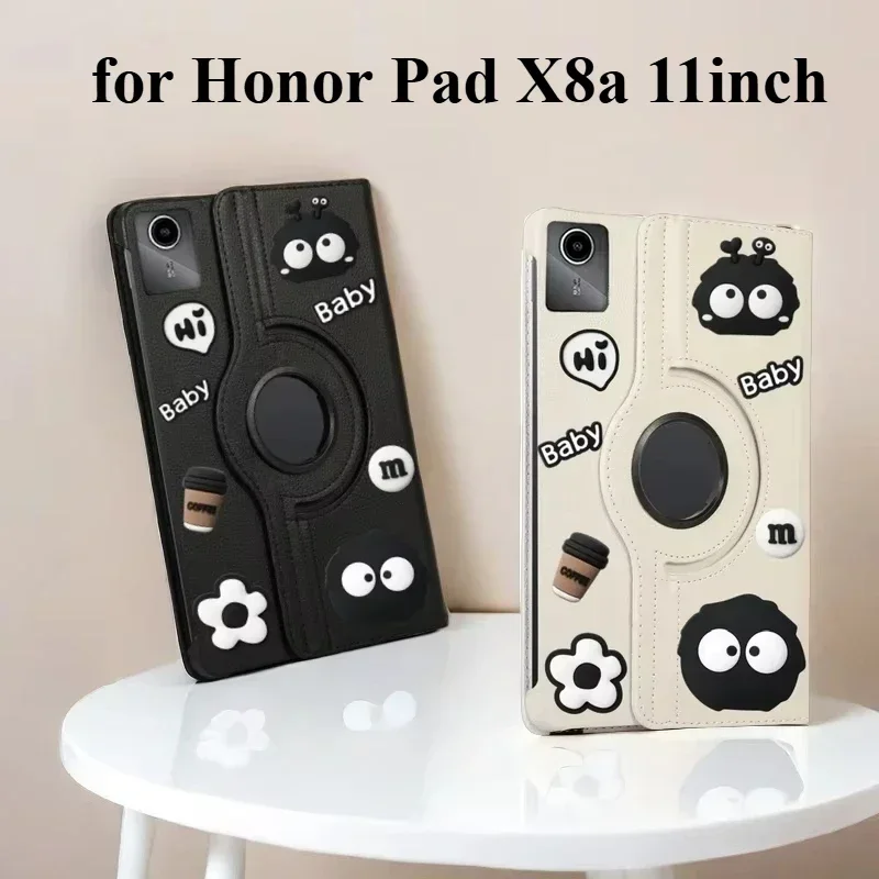 

Чехол Funda For Honor Pad X8a, вращающийся на 360 градусов чехол-подставка из искусственной кожи для Honor Pad X 8a, 11 дюймов, 2024, чехол для планшета «сделай сам», чехол
