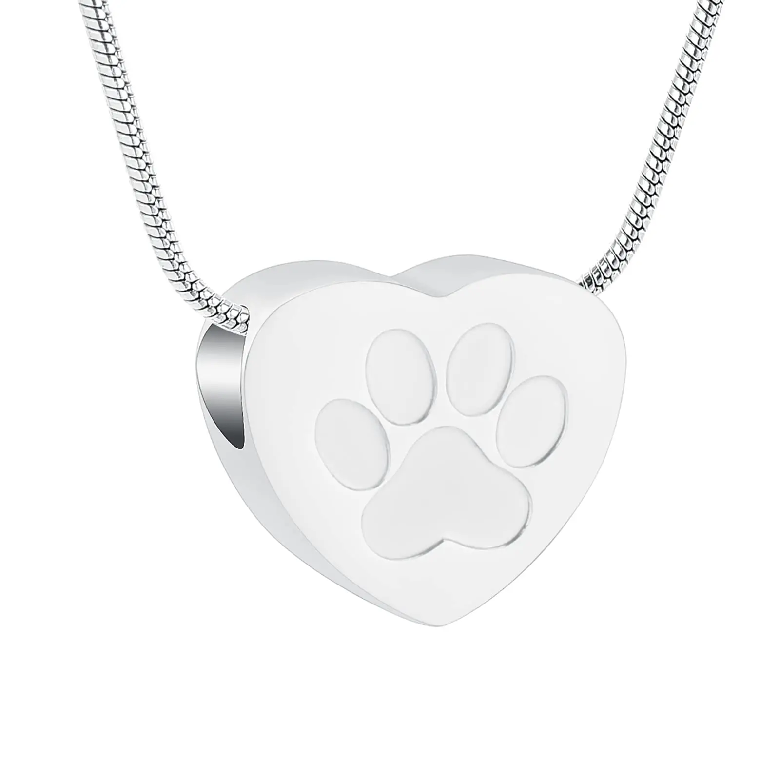 Cremation Jewelry for Ashes for Women Paw Print Small Heart Pendant Keepsake Memorial Urn Necklace Human Pets Ash Holder