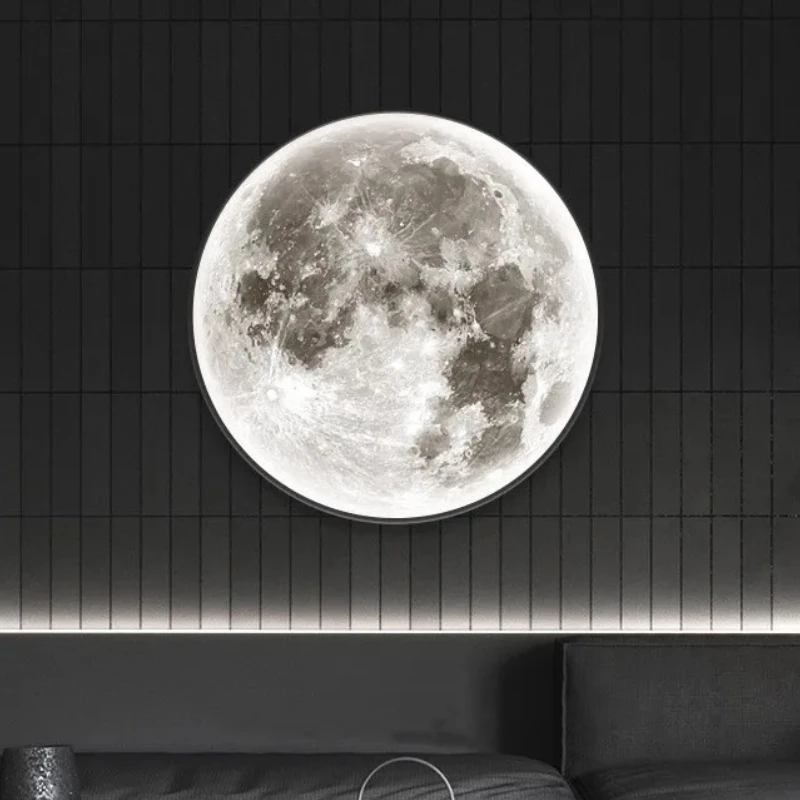 

Светодиодный настенный светильник с дистанционным затемнением, лунный настенный светильник, современный новый кабинет, спальня, коридор, квартира, вилла, освещение, украшение