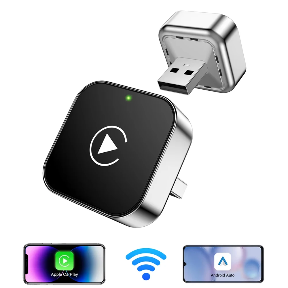 2in1 Wireless CarPlay Adapter Android Auto AI Smart Box Auto Intelligente Systeme für VW Toyota Nissan Honda Ford Benz