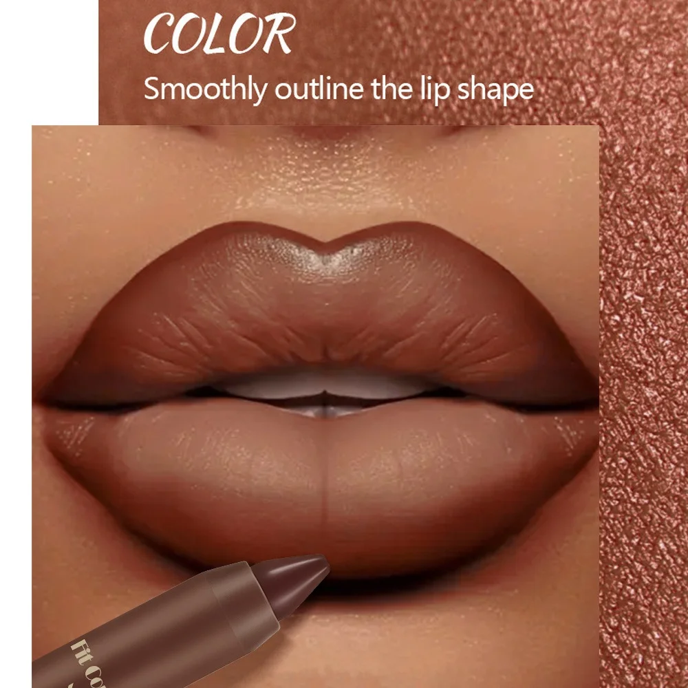 6 Colors Chocolate Color Lipstick Moisturizing Matte Velvet Waterproof Non-Stick Cup Lip Liner Pen Makeup Cosmetics