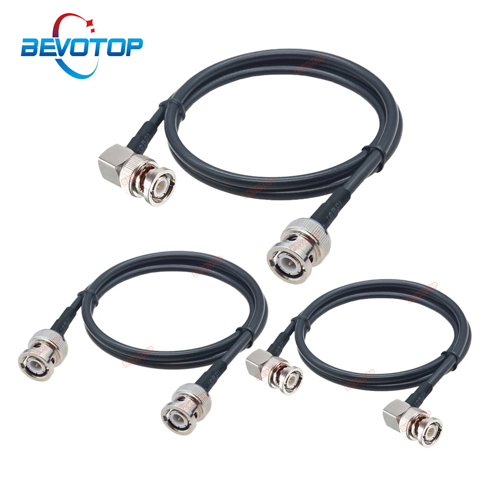 BEVOTOP BNC to BNC RG58 Cable BNC Male to BNC Male Straight / Right Angle 90° Plug RG-58 Jumper 50Ohm RF Coaxial Extension Cable