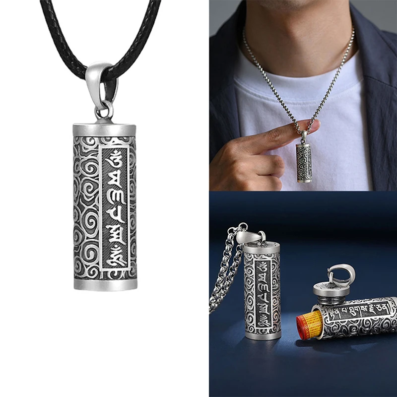 1 Stück Kupferbeschichtete Silberne Pillendose Wasserdichte Zylindrische Pillenbox Urnen-Anhänger Gedenk-Halskette Schmuck-Charm Accessoire