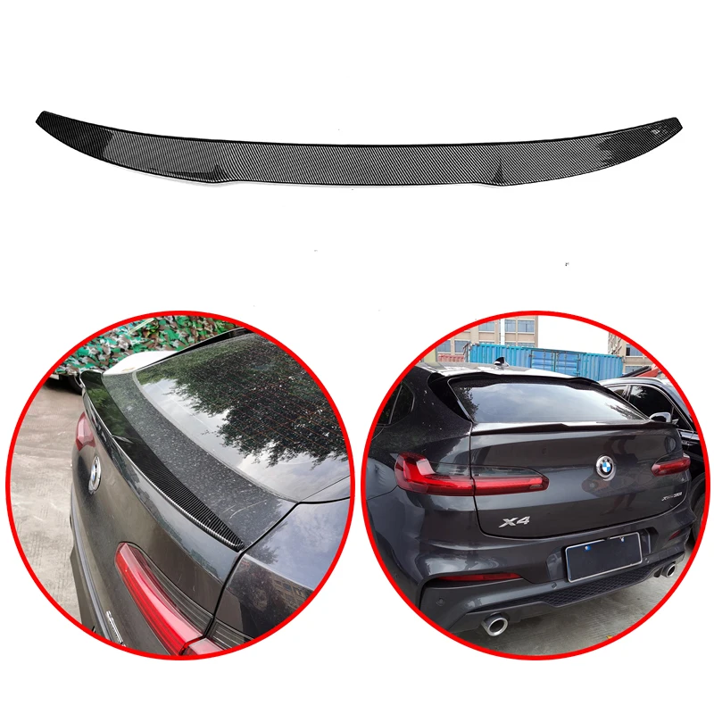 

For BMW X4 G02 2018-2022 M Performance Style Spoiler High Quality ABS Rear Wing Glossy Black Or Carbon Fiber Look Body Kit