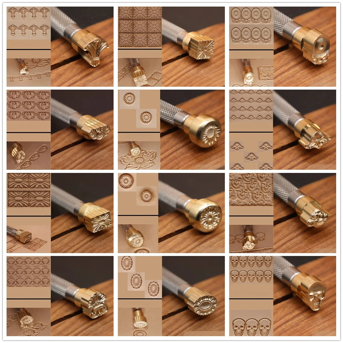 

Инструмент для тиснения по коже, металлический латунный пресс для выдавливания узоров, инструмент для работы с кожей растительного дубления