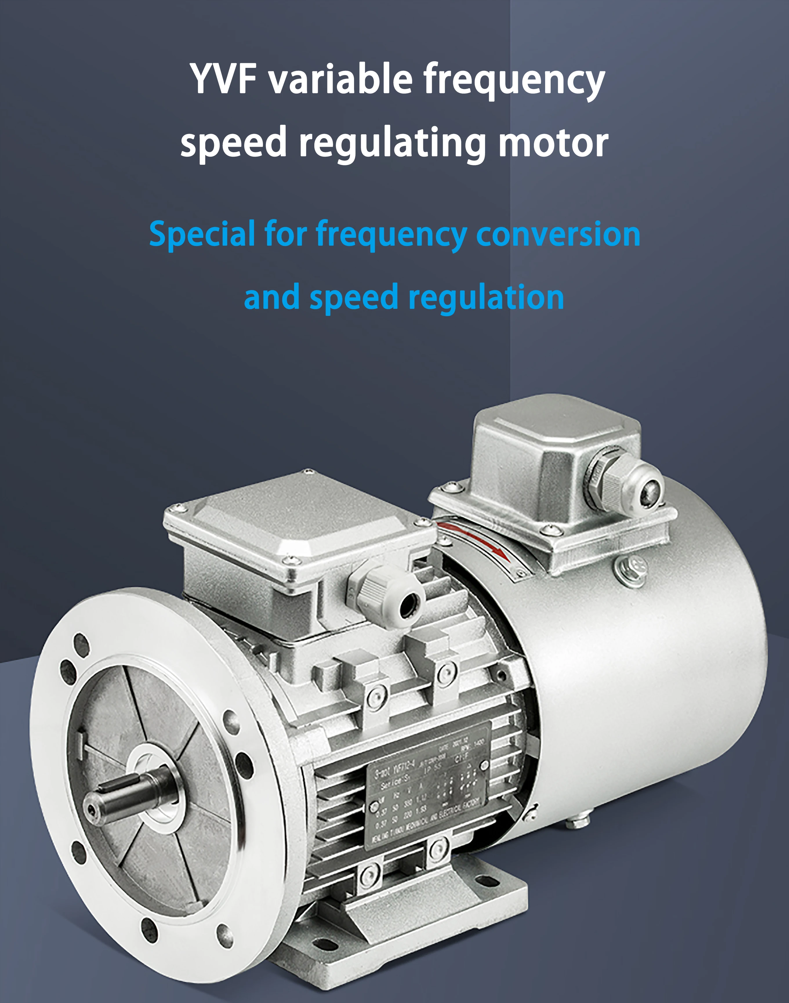 370W Variable Frequency Speed Regulating Motor YVF 7124 Three-phase 380V Vertical B5 AC Asynchronous Motor 1400RPM