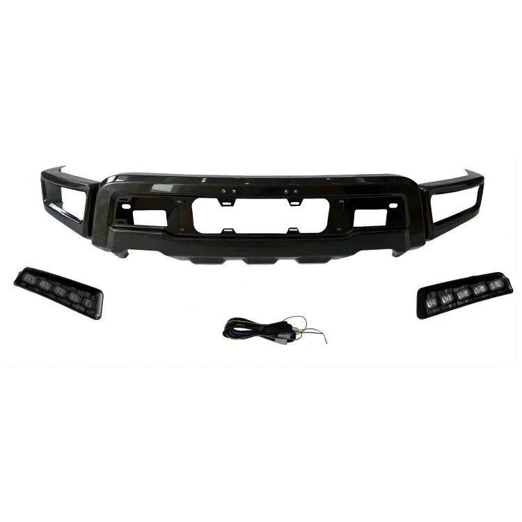 المصد الأمامي الصلب لفورد رابتور F150 4x4 اكسسوارات طقم الجسم الأسود رابتور نمط ث/أضواء LED 2009-2023