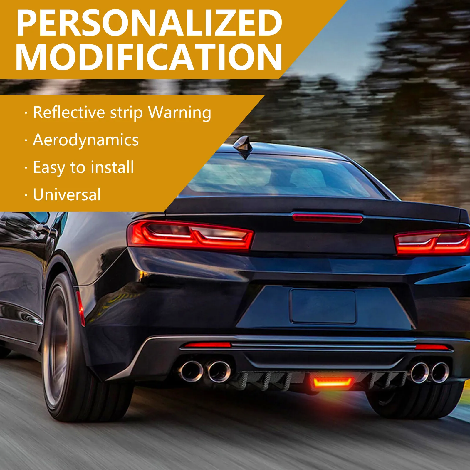 For Infiniti G35 G37 Sedan Carbon Fiber Rear Bumper Diffuser w/ LED Brake light