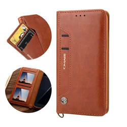 Flip Leather Case For Samsung Galaxy S25 Edge S24 Ultra S23 Plus A26 A36 A56 A55 A15 A35 Magnetic Cards Pocket Phone Cover Bag