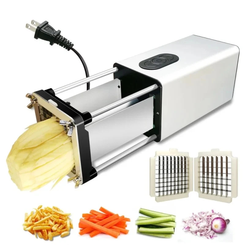 Electric French Fry Cutter With 2 Blades Stainless Steel Vegetable Potato Carrot Cutter Kitchen Accessories Kitchen Gadget Set