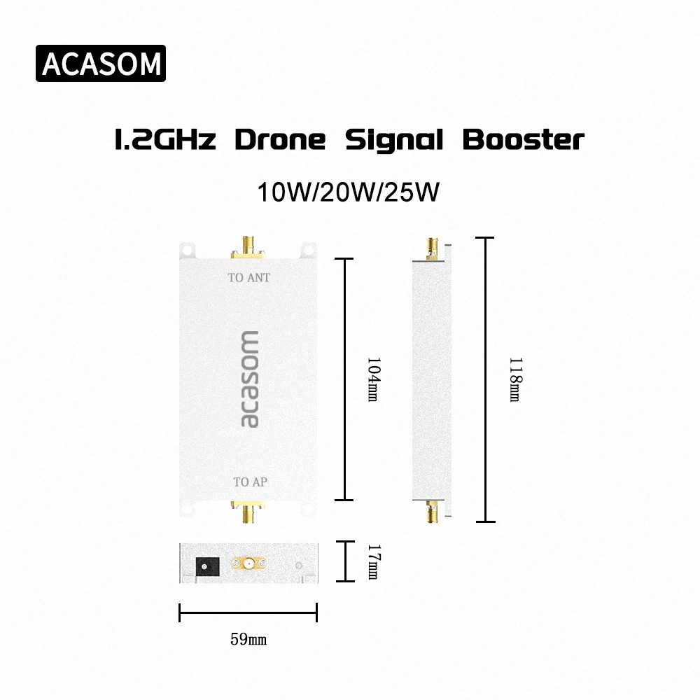 Imagem -05 - Amplificador de Sinal Fpv para Drone Signal Booster Signal Booster Tarot Transmissão de Imagem Mavic 1.2ghz 20w 1.2g