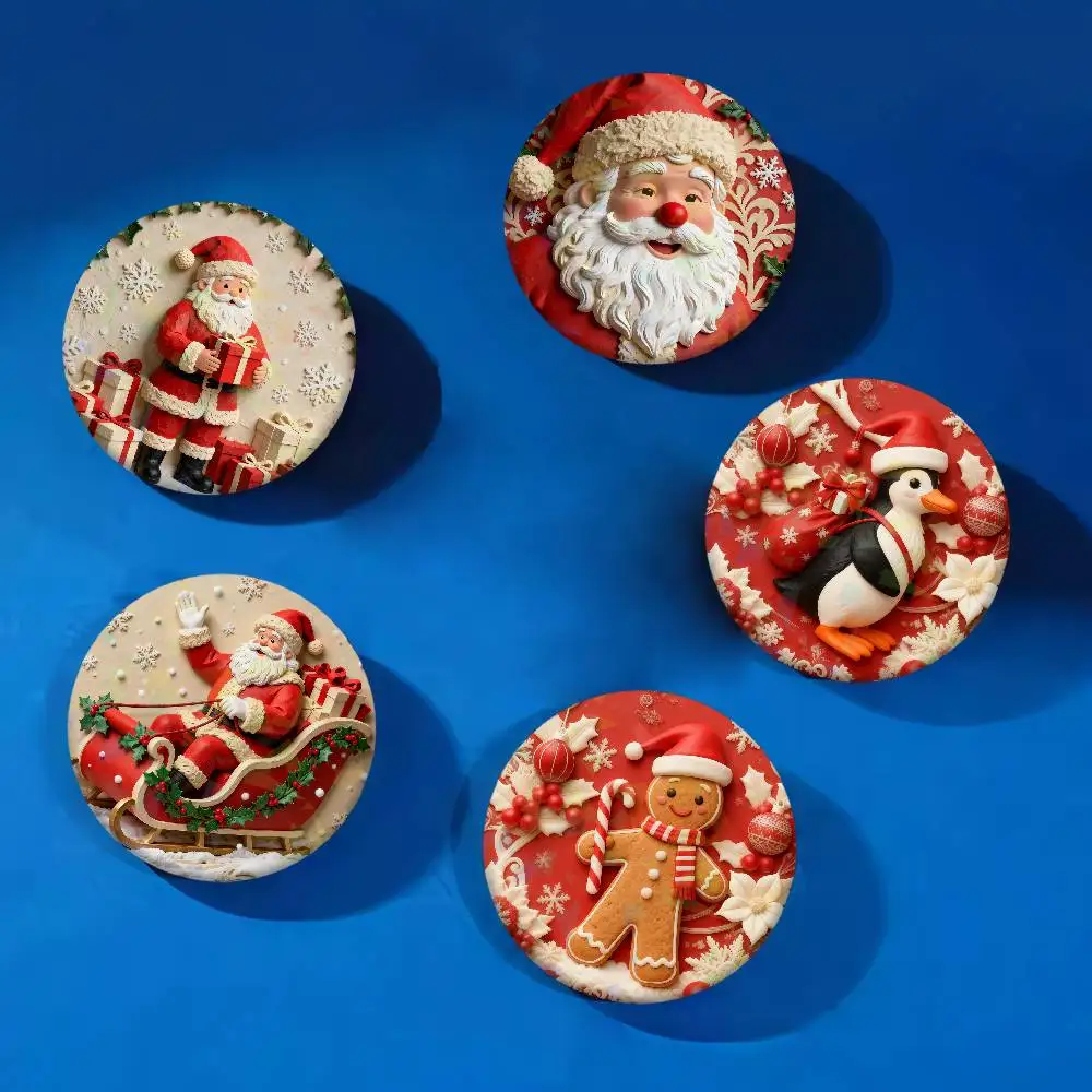 Conjunto de insignias de muñeco de nieve y Reno de Papá Noel, mochila con solapa de brillo de cristal, decoración de regalo de disfraz, broche esmaltado para bolso de cumpleaños