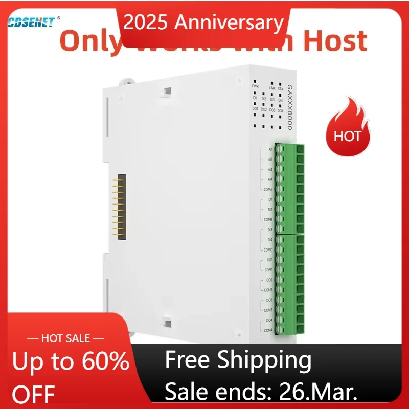 8AI Expansion Remote IO Module RS485 Ethernet CDSENET GXAXX0800 Analog Switch Acquisition Modbus TCP RTU Works with Host