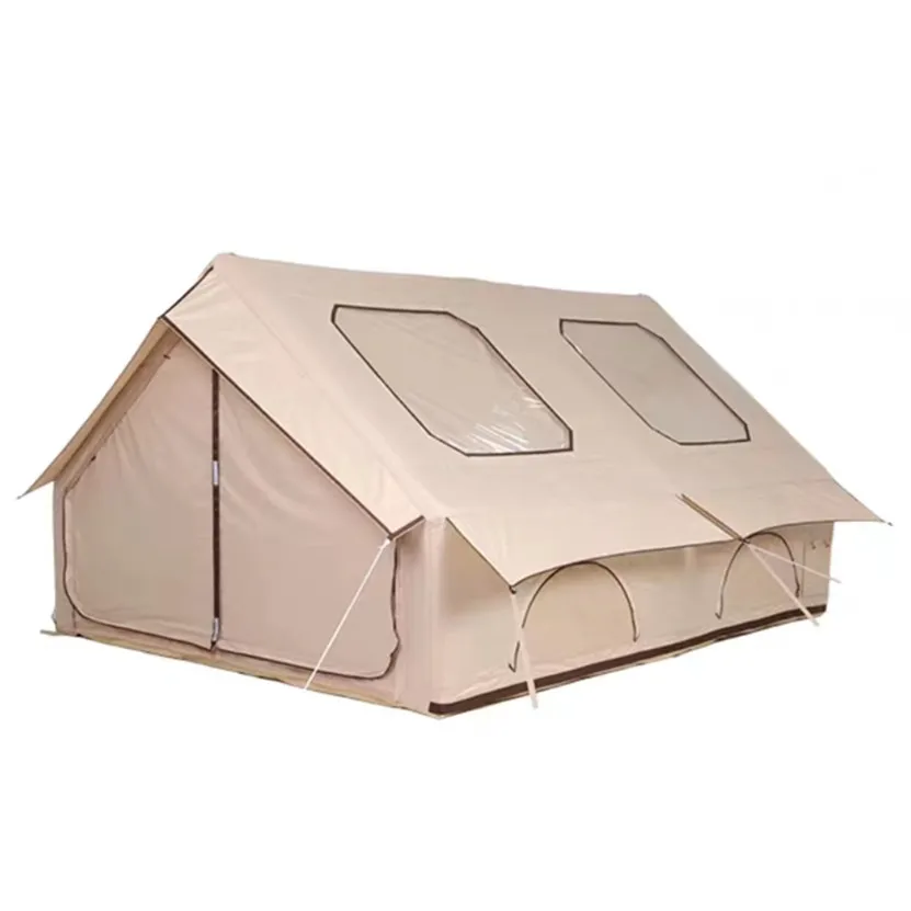 Large Waterproof Outdoor Tent Double Layer Four-season Two Bedroom Inflatable Tent for Camping 6-8 Person