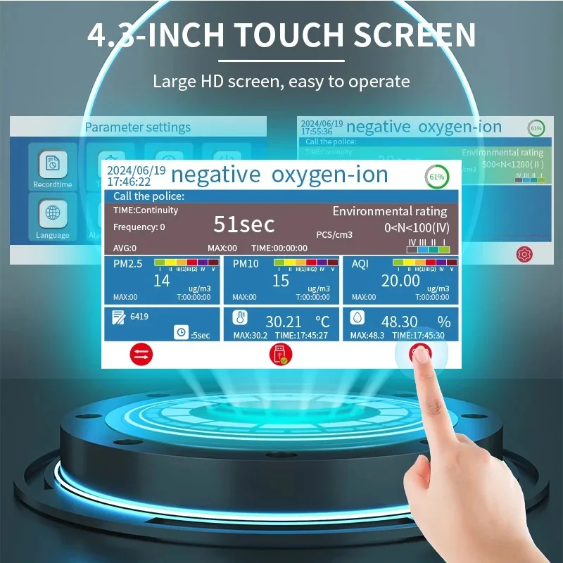 HZ-013 Multi-Functional Home Gas Analyzer Air Comprehensive Quality Detector for PM2.5/PM10 TVDC CO2  Monitoring