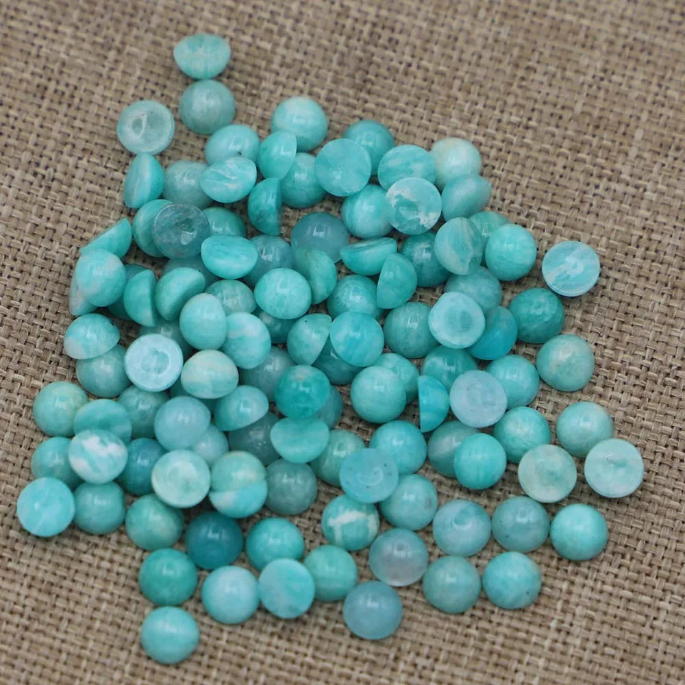 5mm Natural Stone Round Shape Cabochon Beads Amazonite Fit Pendants Rings Earring DIY Fashion Jewelry Making 50pcs/lot Wholesale