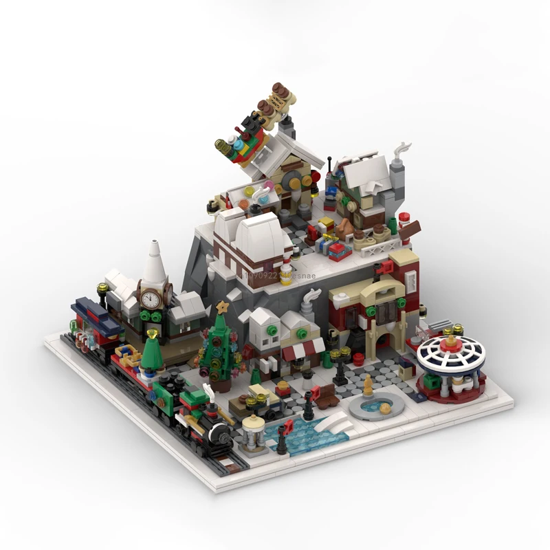 1533 Stück Winter Wonderland – Winterdorf Architektur Bausteine Moc Bricks Kinder Montage Spielzeug Weihnachtsgeschenke