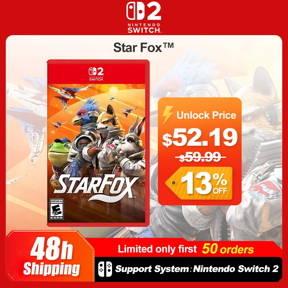 Игра Star Fox для Nintendo Switch 2 (физическая карта) для консоли NS2, издание Nintendo, поддержка испанского языка, популярная игра с высоким рейтингом.