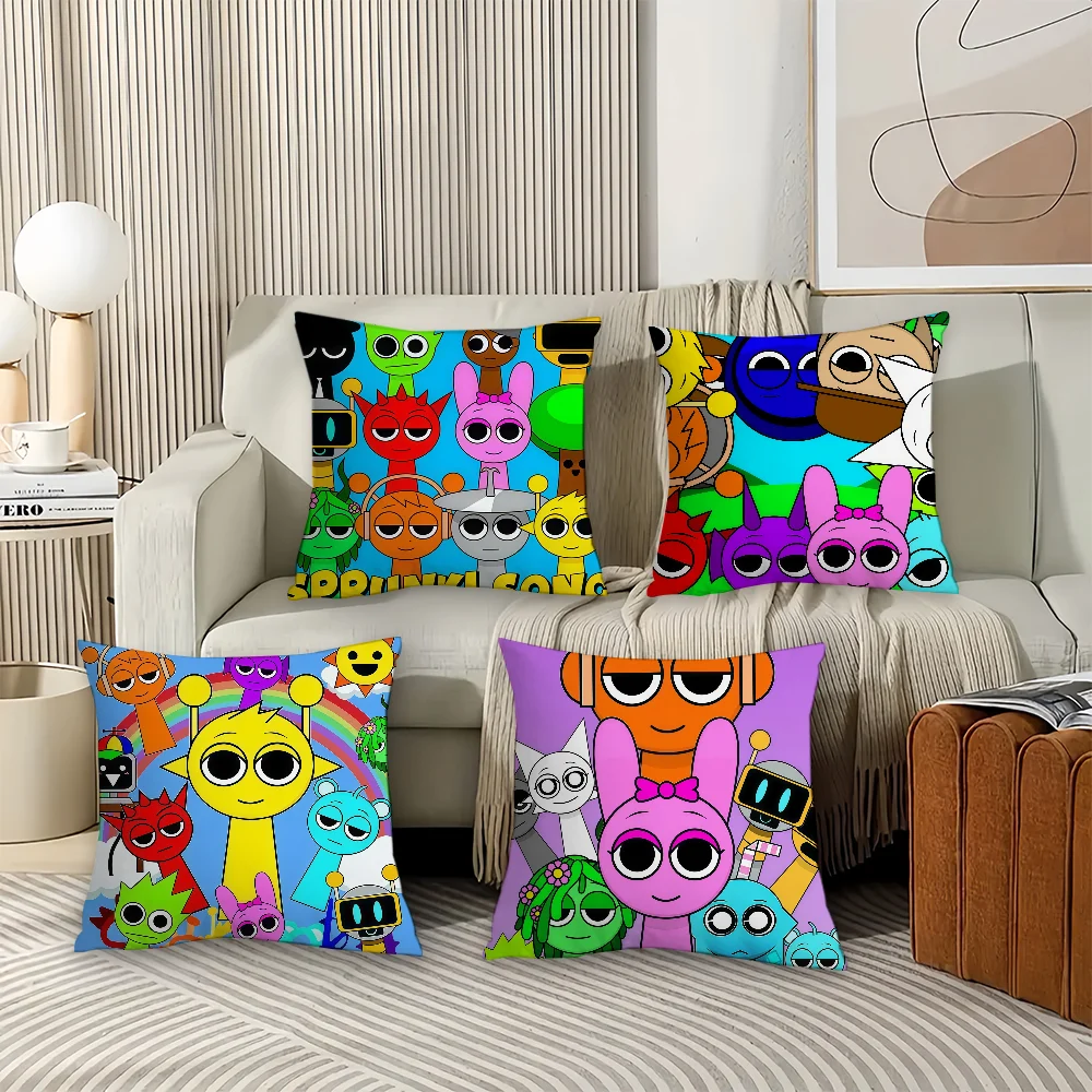 Game S-Sprunki Pillow Case Office Cushions Suitable For Sofa Car Bedroom Decorative Cushion Cover