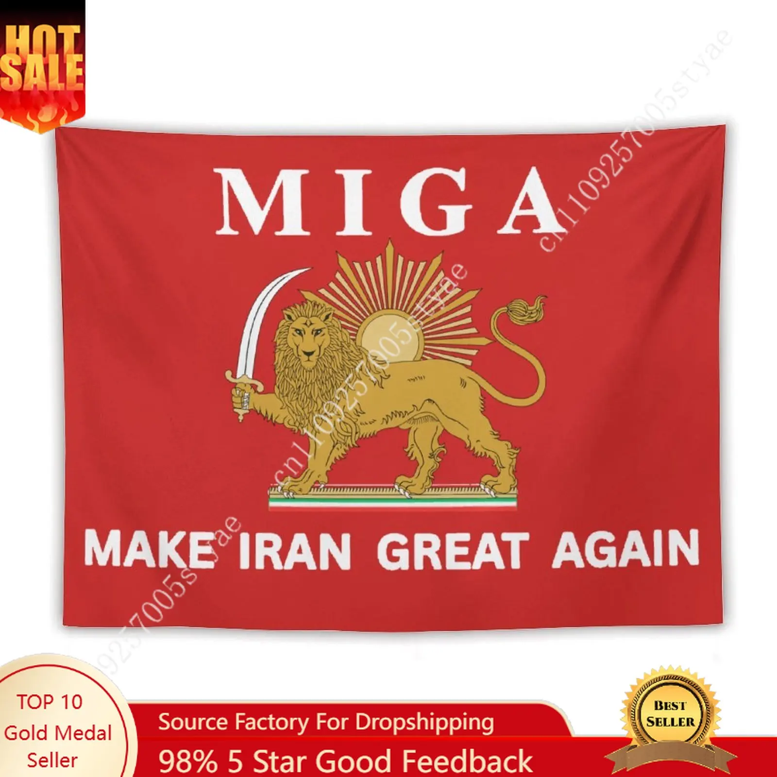 

MAKE IRAN GREAT AGAIN Tapestry Wall Decor Fan Small for Room Indoor Ornaments Celebrity Banners Lightweight Custom Decoration