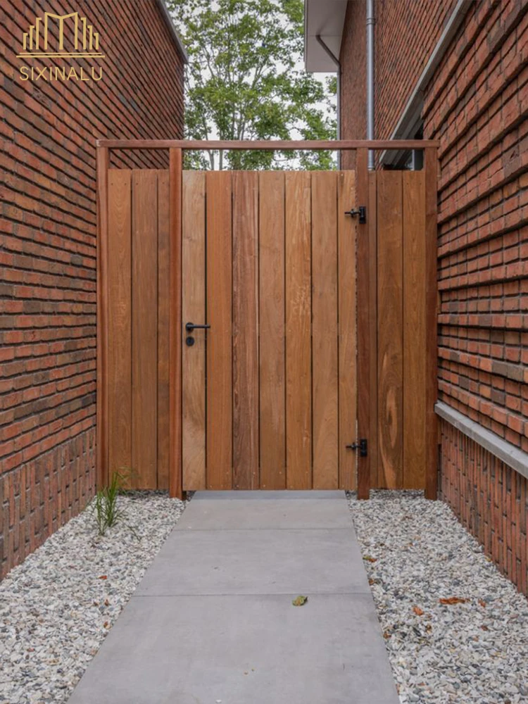 

Sixinalu Gates Casement Door Gaint Wood Main Aluminum Garden Fence Entrance Exterior Patio Back Side Doors Home Custom Panel
