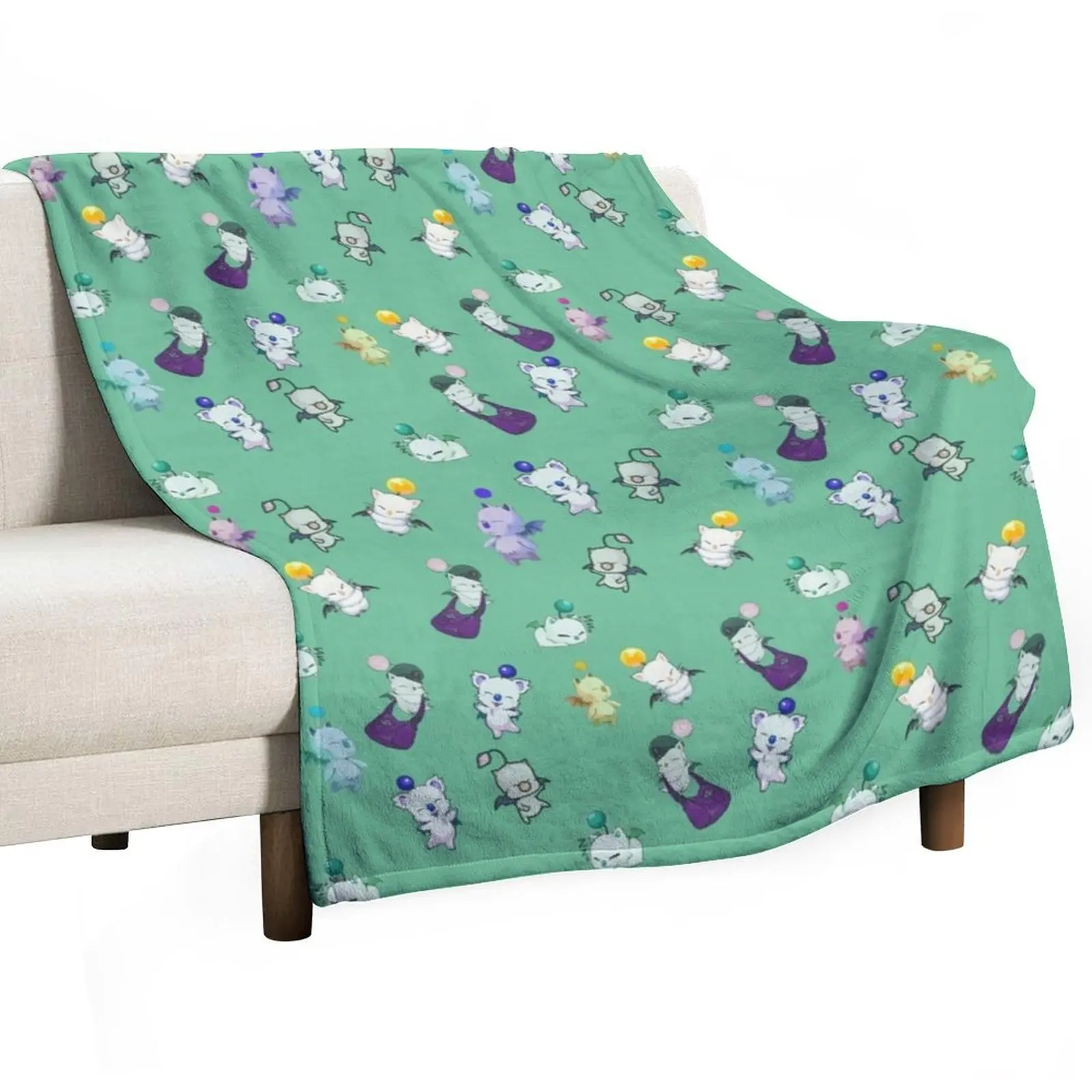 

Moogle Pattern Throw Blanket for babies Soft Plush Plaid Blankets