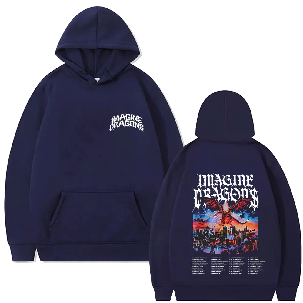 Hot Imagine Dragons Band Loom World Tour 2025 Hoodie Men Women Rock Punk Gothic Streetwear Male Casual Fleece Oversized Hoodies