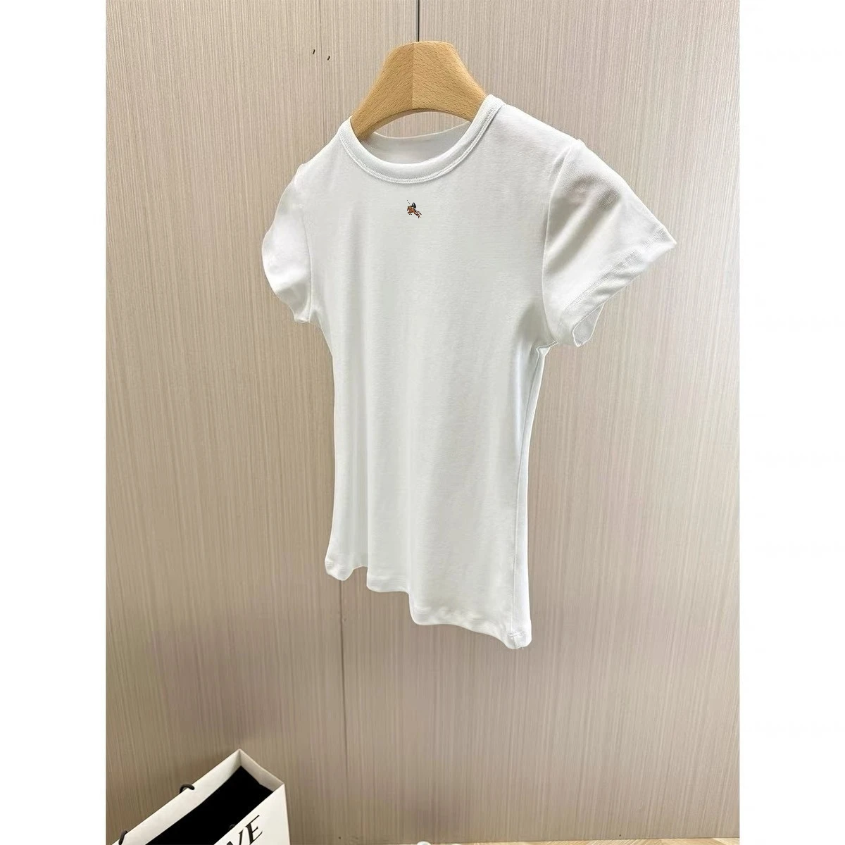 

Pony Print New Black and White Fashion Women's Fitness Tight Short-sleeved Tight T-shirt Bottoming Shirt Fitness Sports Top