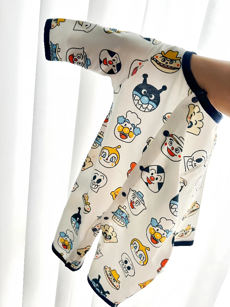 

Spring Summer Thin Long Sve Pure Cotton Baby Rer Soft Breathable Close-Fitting Cling Suit Comfortable All Cotton Lin...