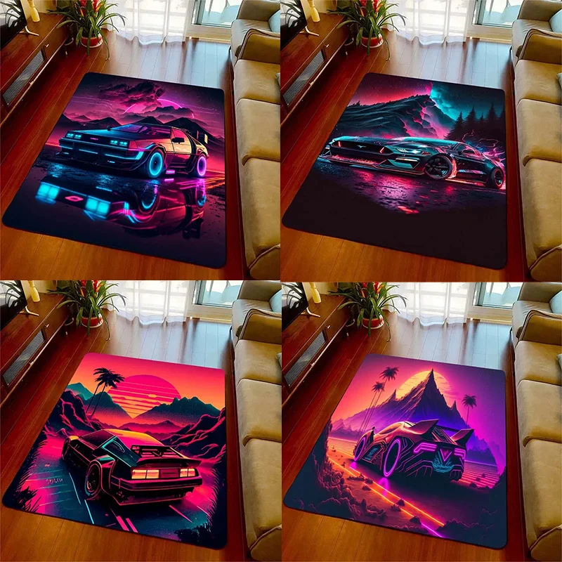 

Racing Car Sci-fi Pattern Bedroom Floor Mat Decoration Home Living Room Floor Mat