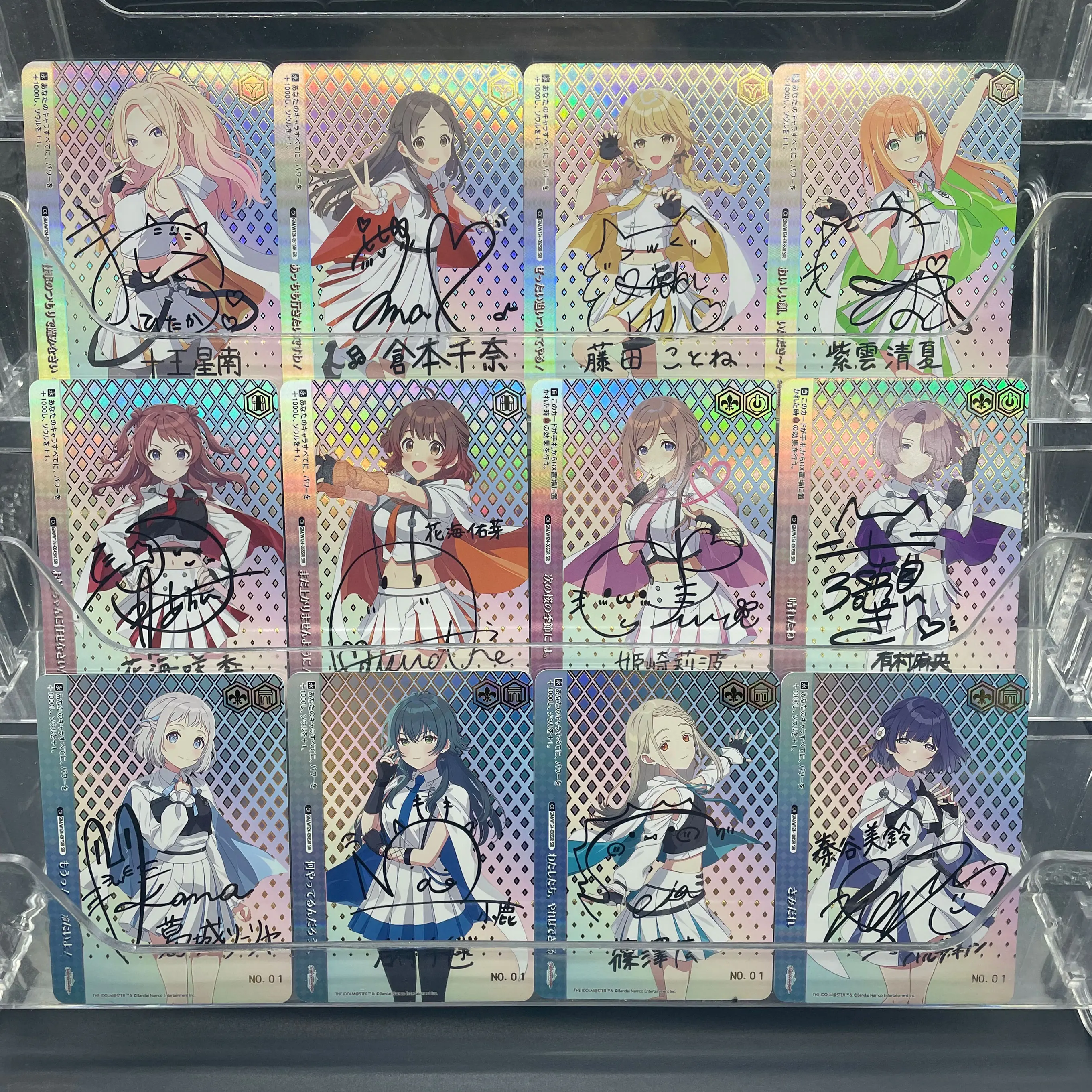 

DIY WS аниме The Idolmaster Autograph Sousei Seina Hanami Saki, преломляющий цвет, вспышка, золотая фольга, подпись, коллекционная карта, подарок