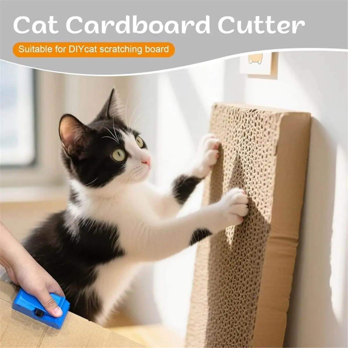 2026 New Upgraded Cardboard Cutter for Cat Scratchers DIY, Handheld Cardboard Cutting Tool W/ 10 Blades for Making Cat Scratchin
