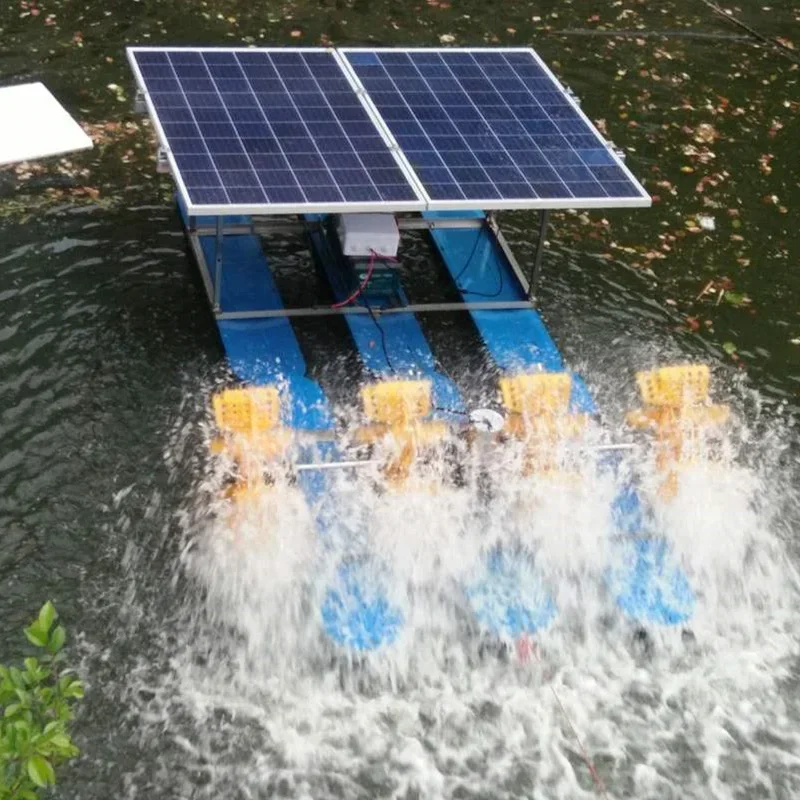 Hot sale 2021 solar paddle wheel pond aerator for shrimp fish farming image 2