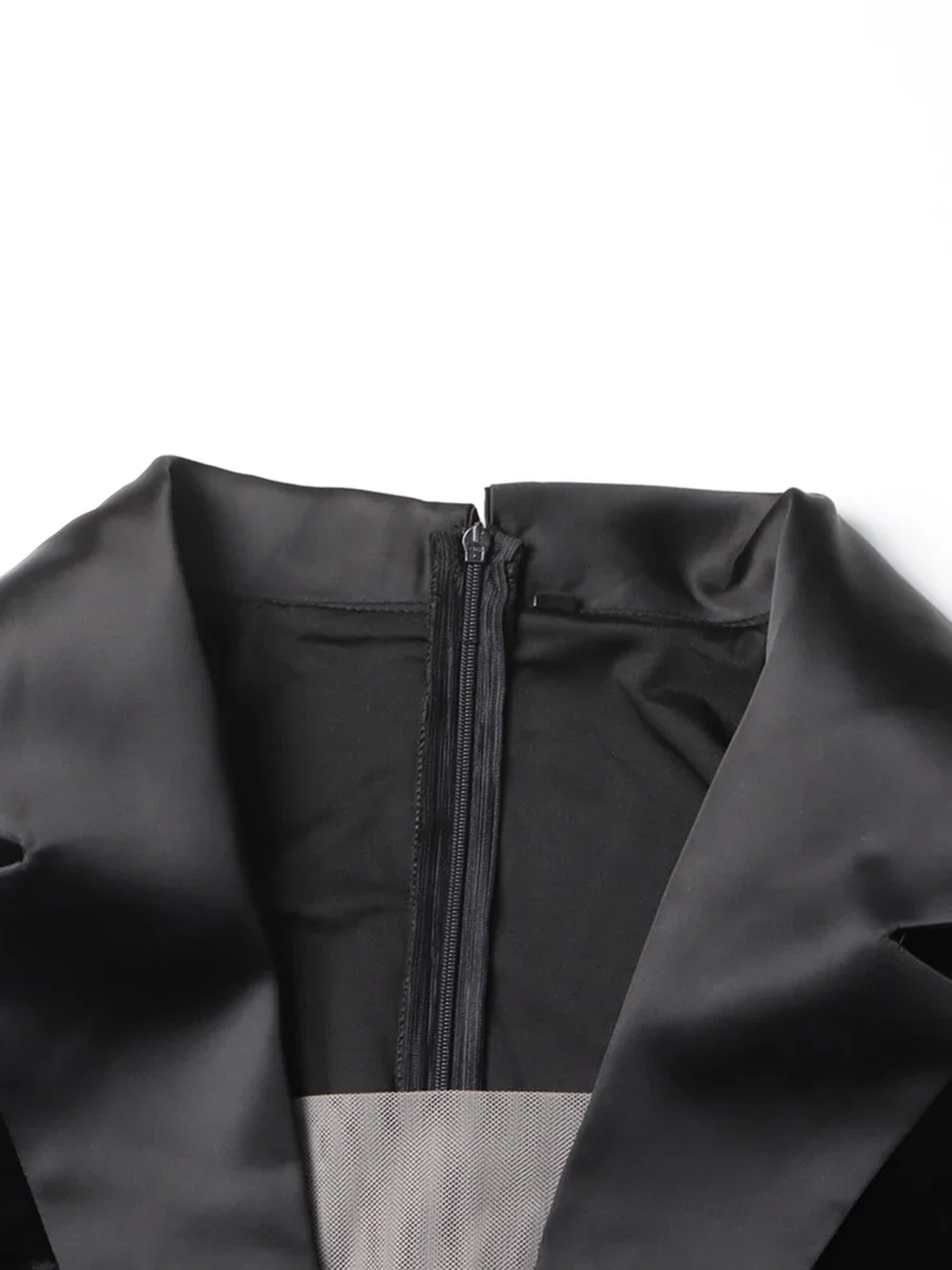 CHICEVER Solid Sexy Valentine Dresses for Women V Neck Long Sleeve High Waist Patchwork Tassel Bodycon Mini Dress Female Fashion