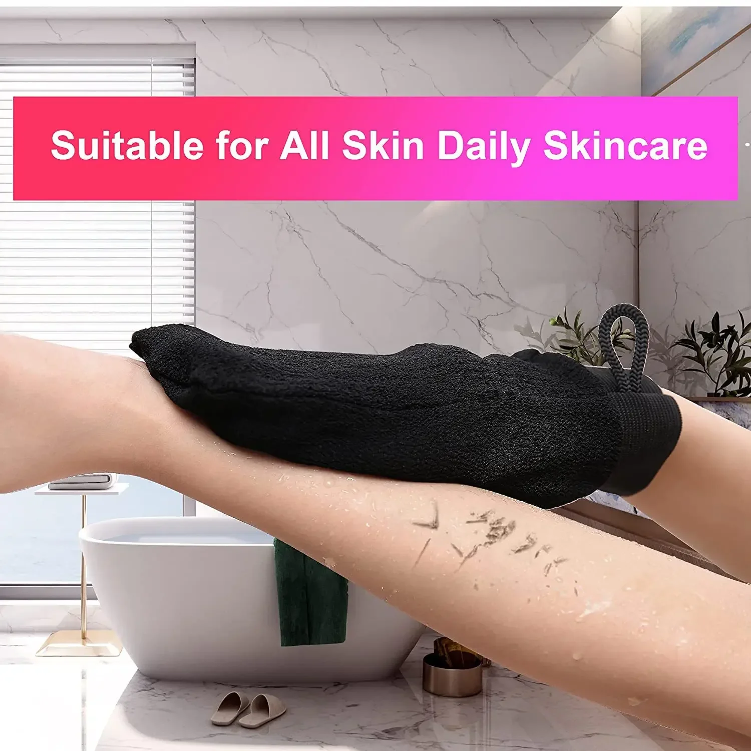 vvocci For Shower 1PC Exfoliating Facial Massage Gloves Back Scrub Dead Skin Scrub Durable Multi Color Deep Cleansing Towels