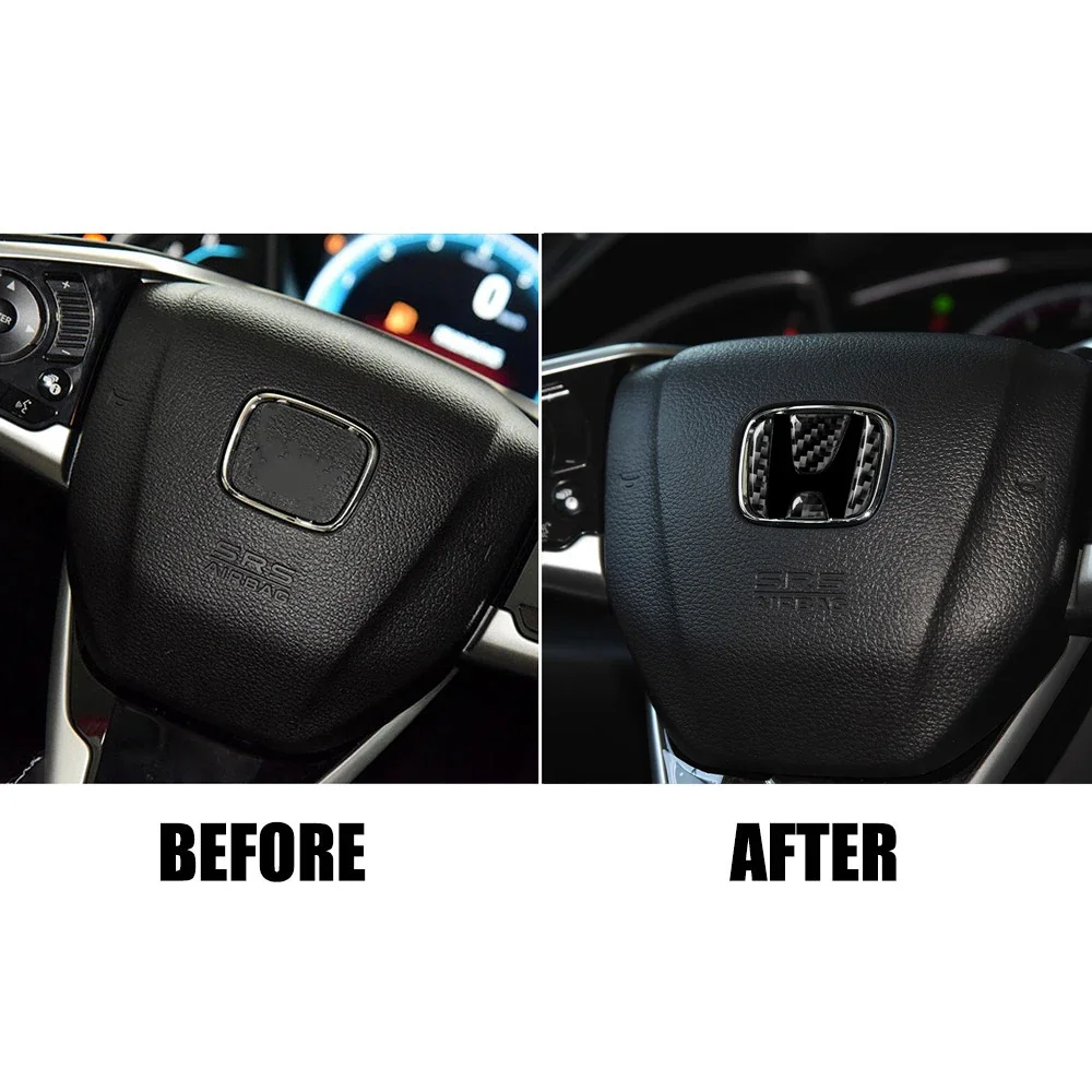 Kohlefaser-Aufkleber für Honda Civic Auto-Innenraum DIO CR-V Fit CR-V Accord Odyssey Auto-Lenkrad Logo Schutzdekoration – Detail 7