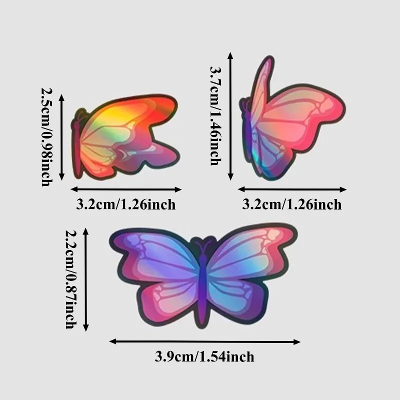 26pcs/1set Dynamic Butterfly Motorcycle Bike Wheel Rim Decal Sticker Waterproof Self-Adhesive for Cycling