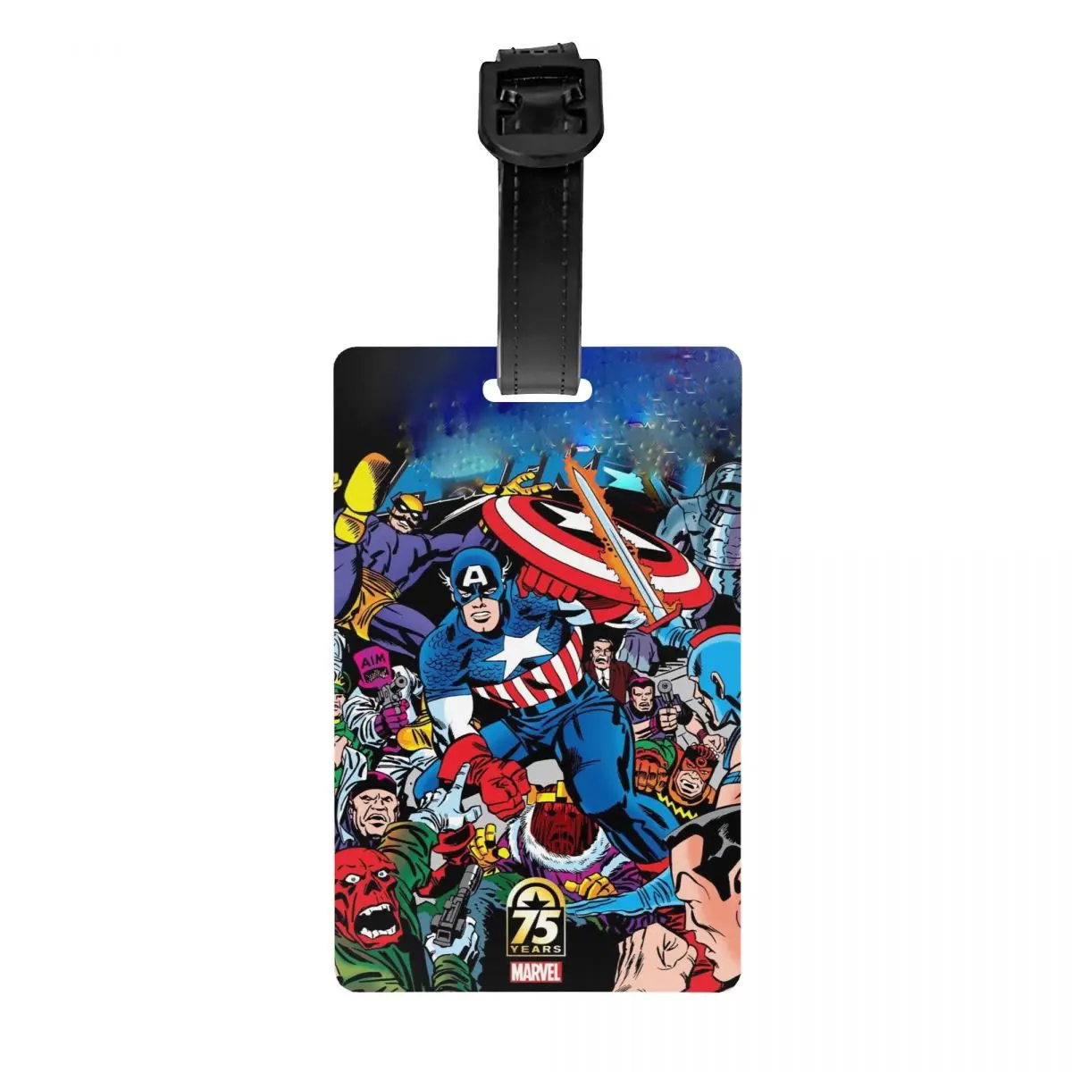 

Custom Superhero Captain America Luggage Tags for Travel Suitcase Privacy Cover Name ID Card