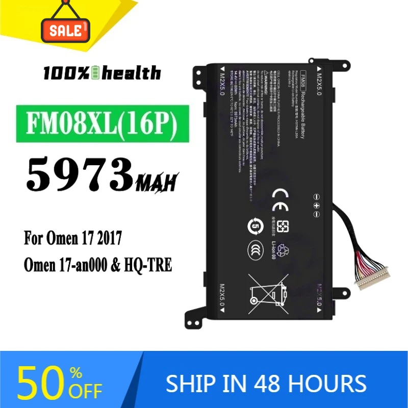 

FM08XL 5973mAh Laptop Battery for HP Omen 17 2017 Omen 17-an000 HQ-TRE Lithium Rechargeable Battery