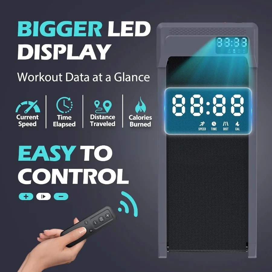 10 وسادات مشي مائلة مع شريط مقبض للاستخدام المنزلي والمكتب، جهاز سير قابل للطي مع تحكم صوتي تحت جهاز المشي المكتبي لـ C #3