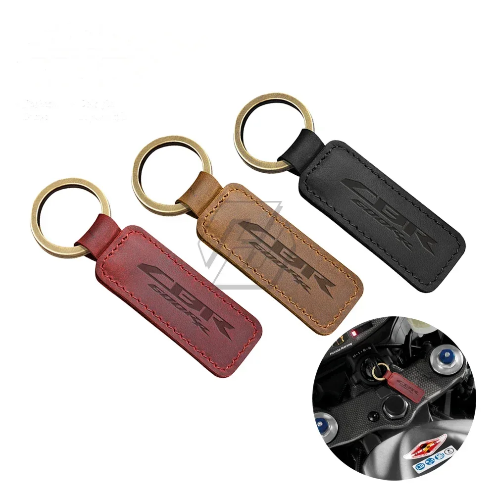 For Honda CBR600RR CBR 600RR Motorcycle Keychain Cowhide Key Ring