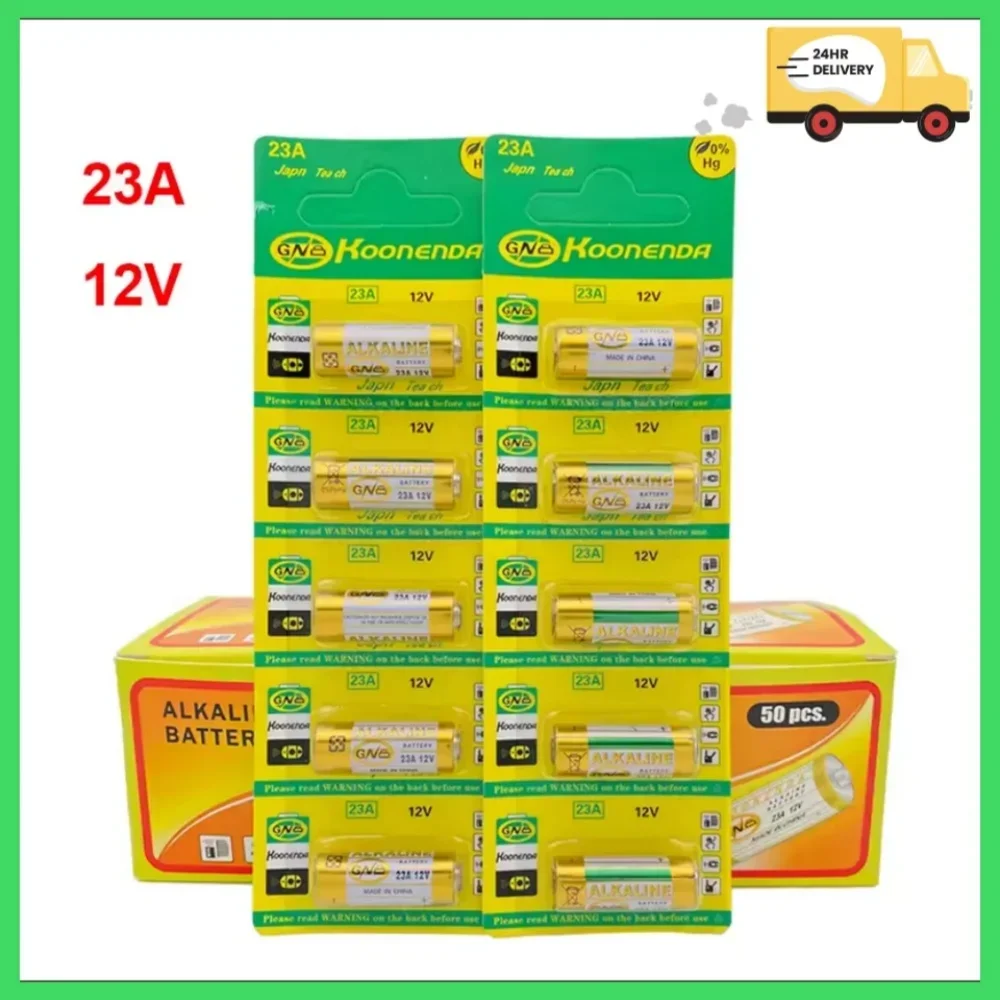 Dry Cell 12V Alkaline Battery 23A E23A A23 23GA A23S GP23A V23GA MS21 LRV08 For Doorbell, Garage Door Remote, Roller Shut