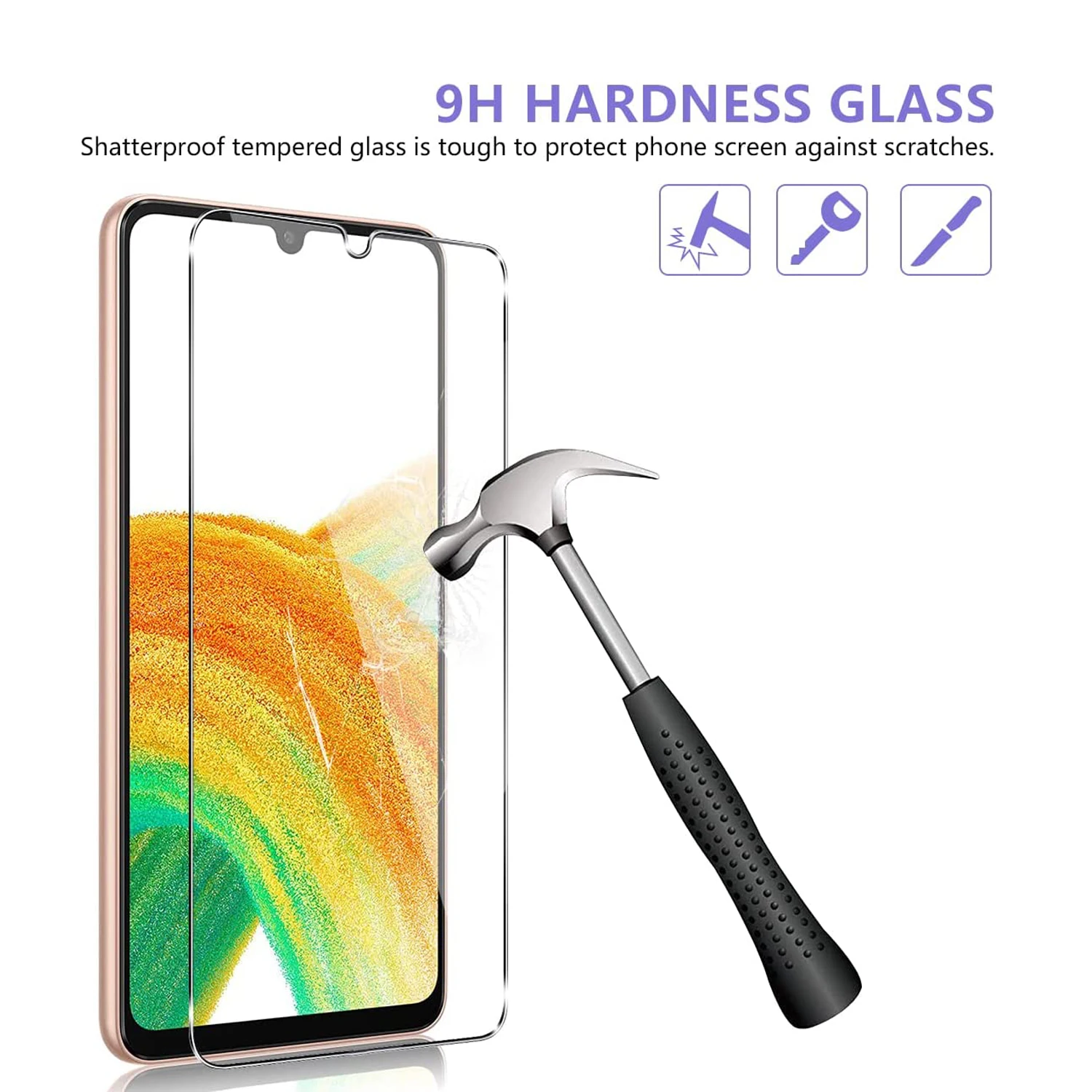 Dla Samsung Galaxy A33 5G HD Folia Ochronna na Ekran 2/4 szt. Szkło Hartowane — zdjęcie produktu 3